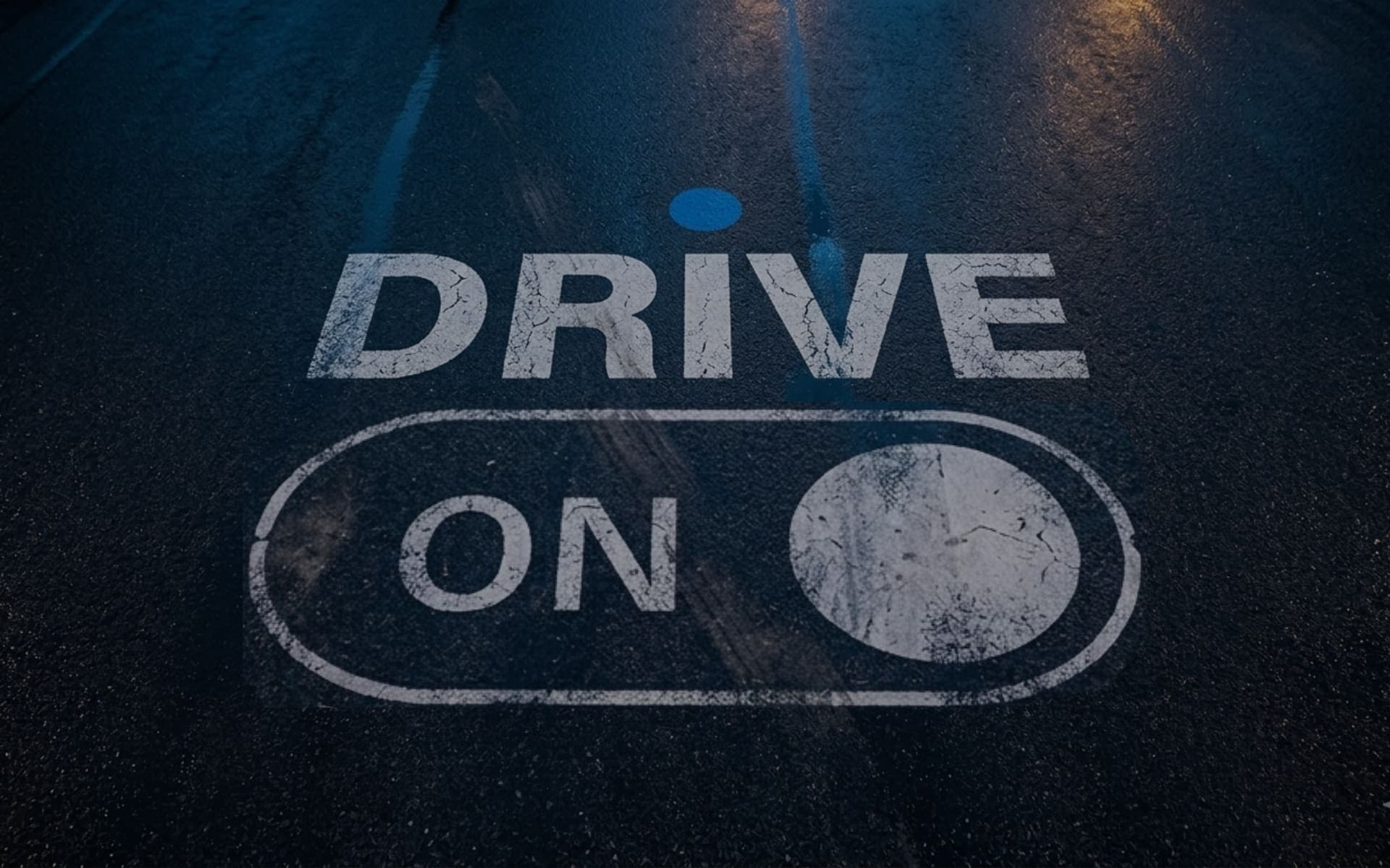 Drive ON SA logo peint au sol - location voiture sans caution Suisse romande
